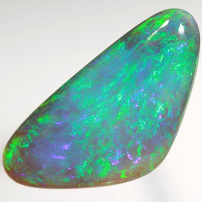 SOLID SEMI BLACK OPAL Huge opal. 3D Green Harlequin pattern . Top quality! SEE VIDEO 